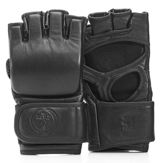 PRO Executive Black Leather MMA Gloves